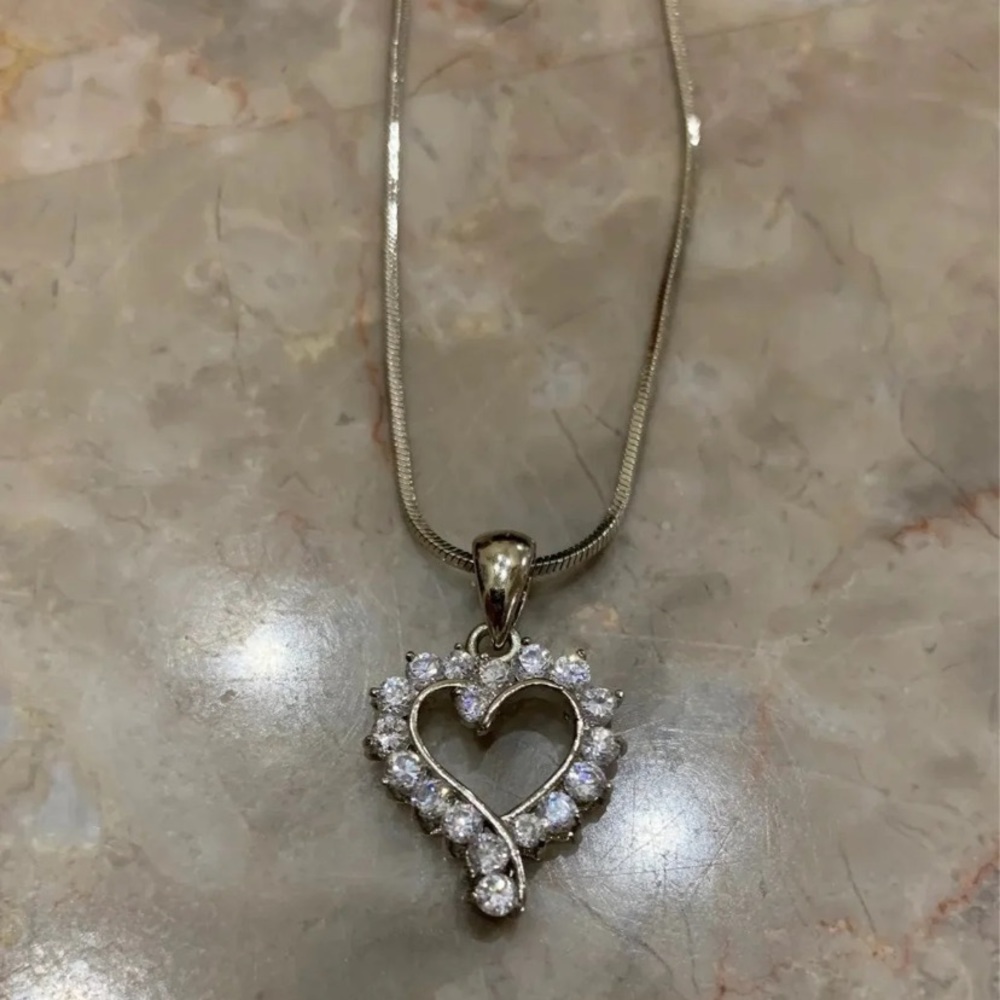 Polished Crystal Heart Necklace